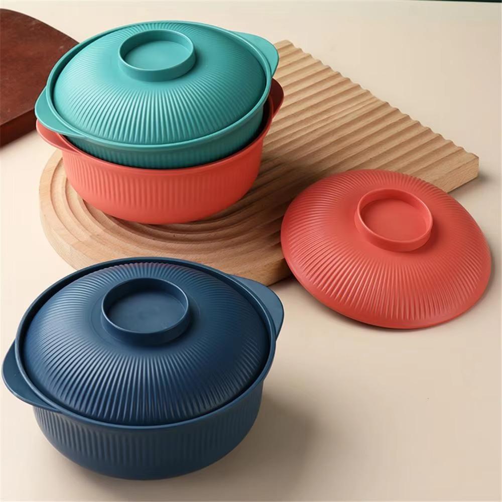 4 Set Large Capacity Salad Bowl Plastic Soup Bowl Kitchen Utensils Ramen Noodles Bowl Picnic