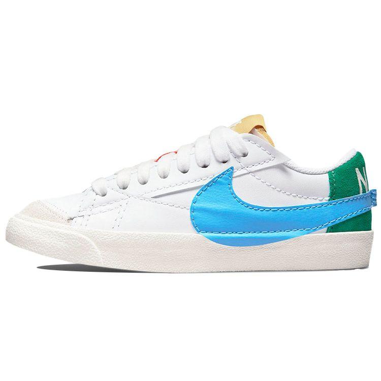 

Nike Blazer Low 77 Jumbo Mismatch White University Blue Sanded Gold Malachite Women s Shoes DQ1470-100 37.5