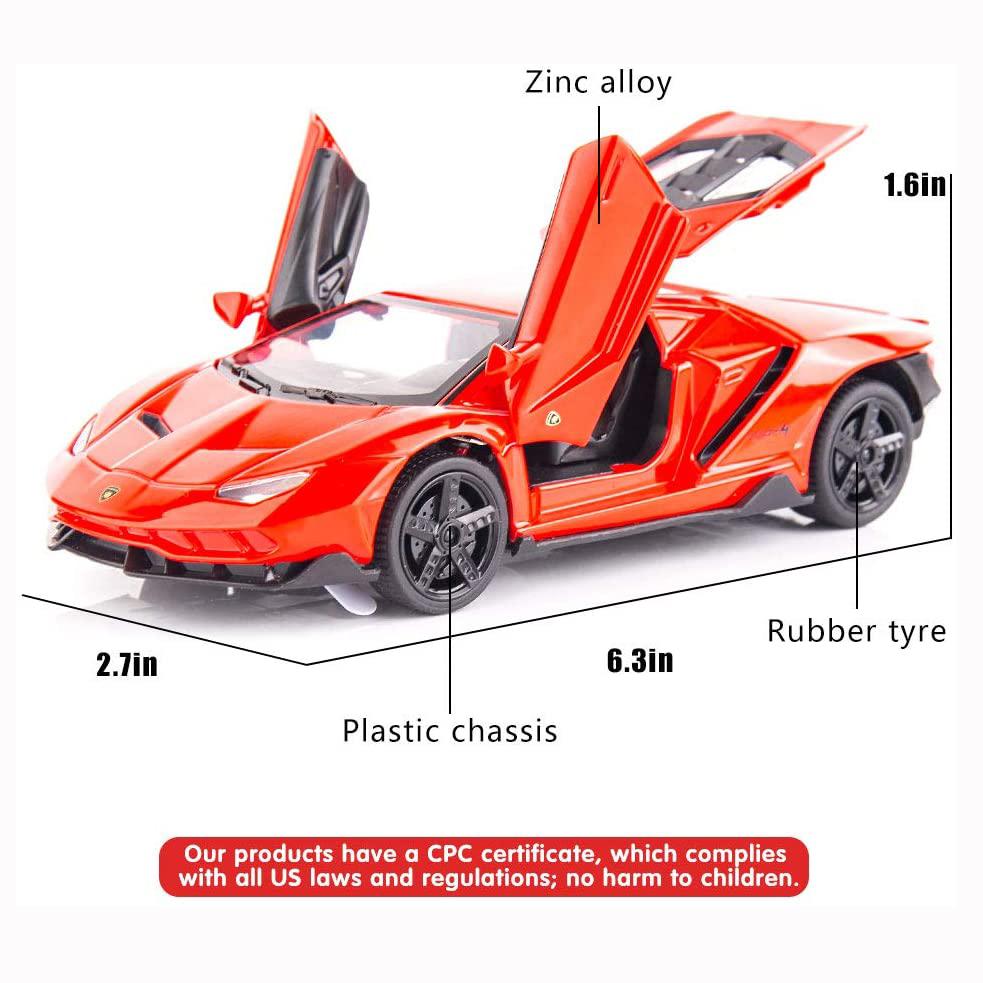 1:Juguete de modelo de coche de aleación fundido a presión Lambo LP770 a escala 32, vehículo extraíble con sonido y luz para niños y adultos, colección de regalos