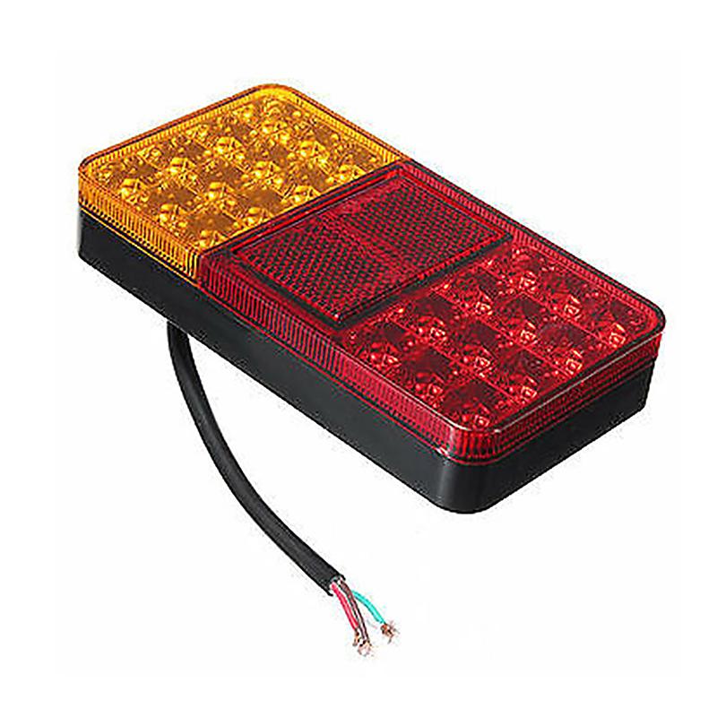12V Car Truck Tail Light Taillight Rear Stop Brake Light 24 Led Waterproof Indicator Signal Lamp Boat Trailer Caravan Van Lorry