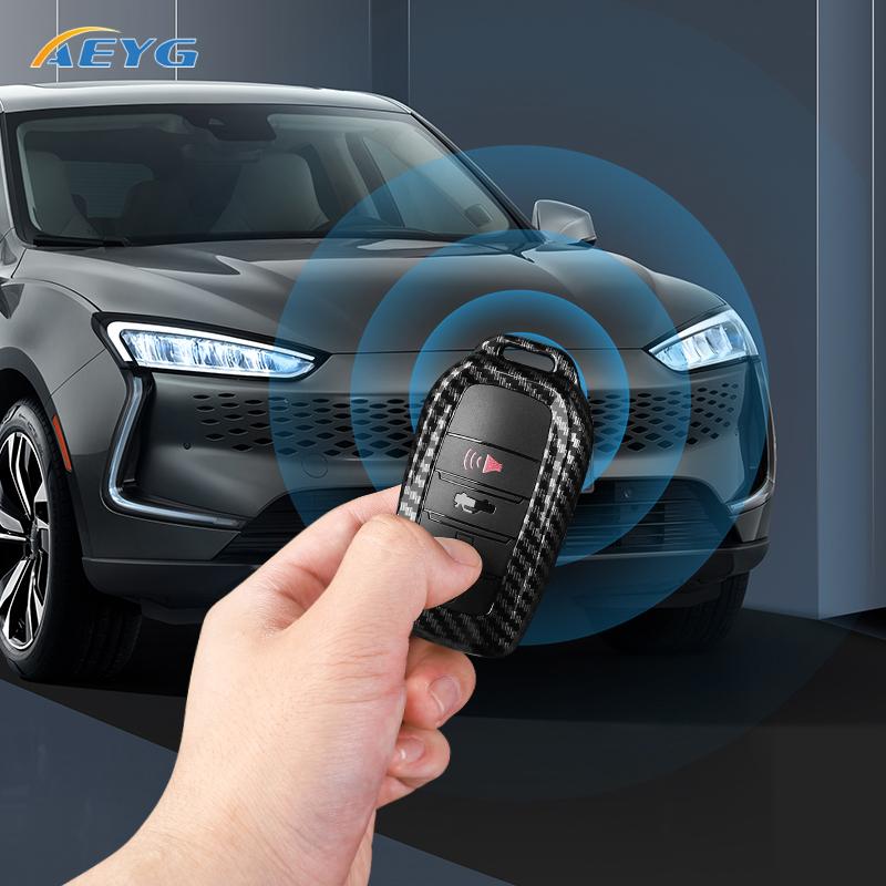 Abs Carbon Fiber Car Key Case Cover For Toyota Chr Hilux Fortuner Land Cruiser 200 Camry Corolla Crown Rav4 Highland Accessories