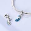 Charm Copper Dreamy Blue-Green Zircon Feather Pendant Fits Charm Plata Genuine Bracelets Bead Women Jewelry Crafting