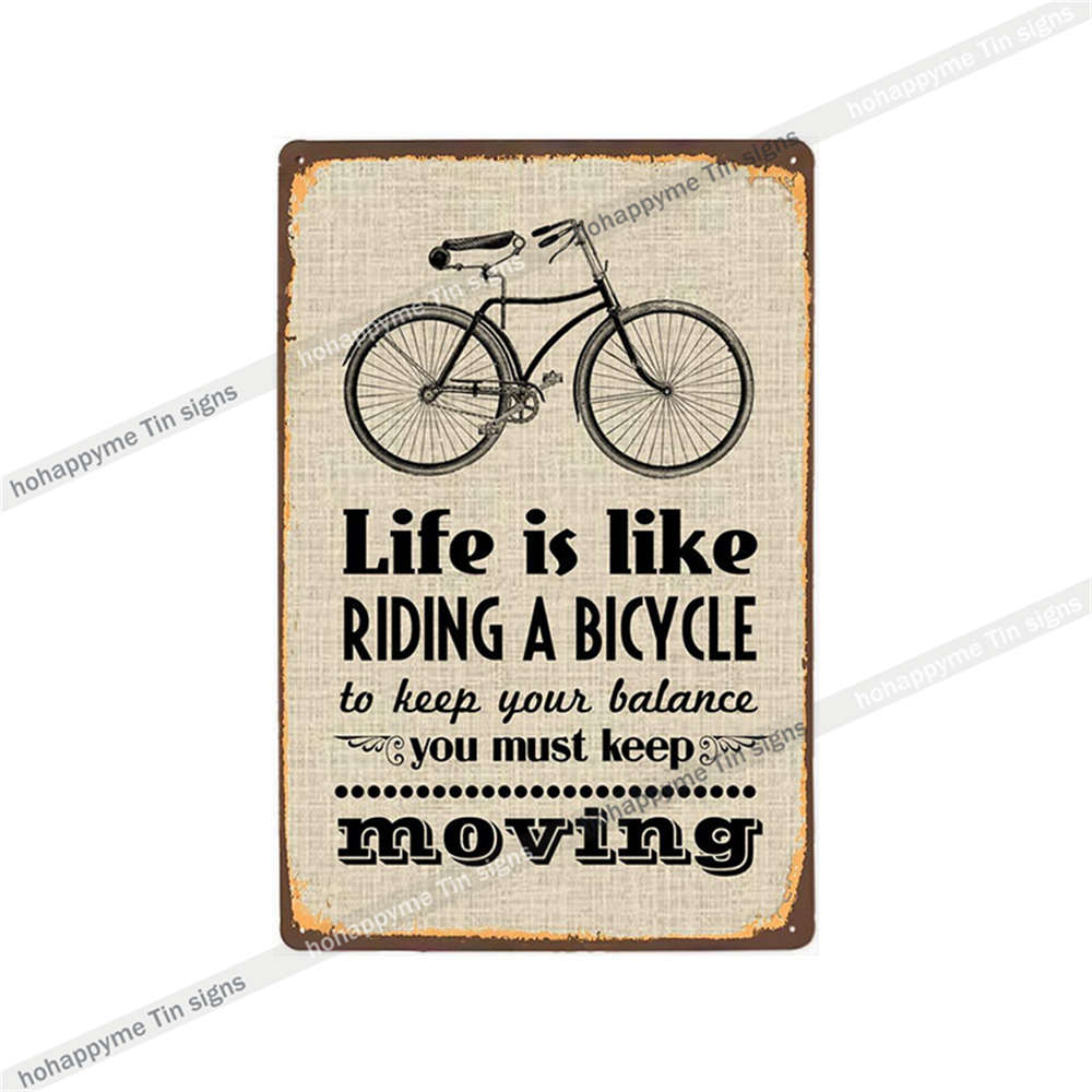 Fahrrad fahren Schilder Blech Metall Retro Plakette Dekoration Fahrradladen Bar Pub Club Café Vintage Wandkunst Eisenmalerei Poster 20x30cm