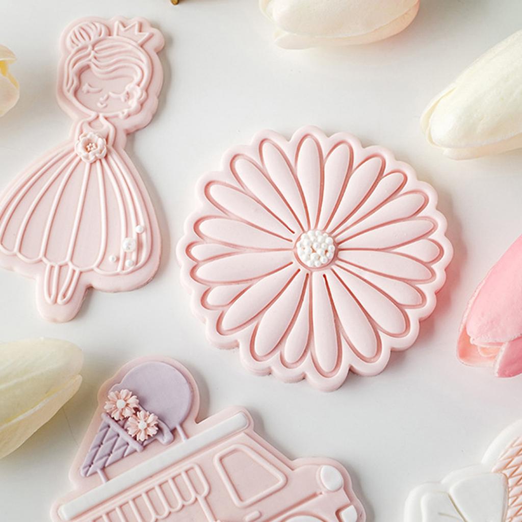Cookie Cutters Cookie Embossing Mold Birthday Series Baking Tools Biscuit Mold Plastic Material for DIY Baking Cookie