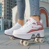 High Top Women's 4 Wheel Roller Shoes Fashionable Unisex With Wheels Dual-purpose Skating Casual Shoes Automatic Pop-up Sneakers