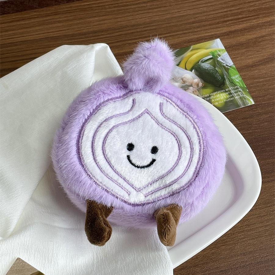 Korean Style Plush Coin Purse & Keychain - Breakfast Food Design, Large Capacity Pencil Case, Portable Storage Bag