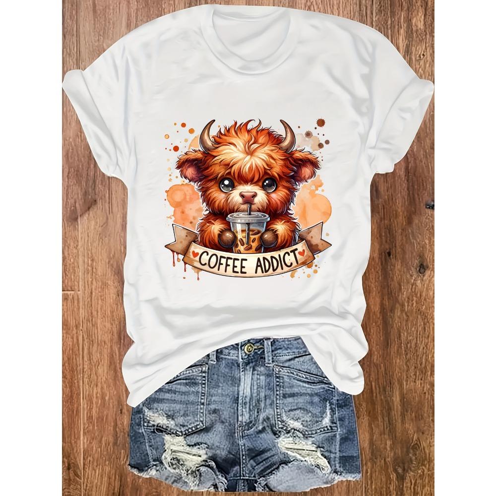 women's plus size tank top Cute Bull Coffee Cup Banner Suitable for sports and daily wear summer casual shirts womens clothes