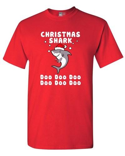 Christmas Shark Doo Doo Doo Music Song Funny DT Adult T-Shirt Tee Unisex T-Shirt S