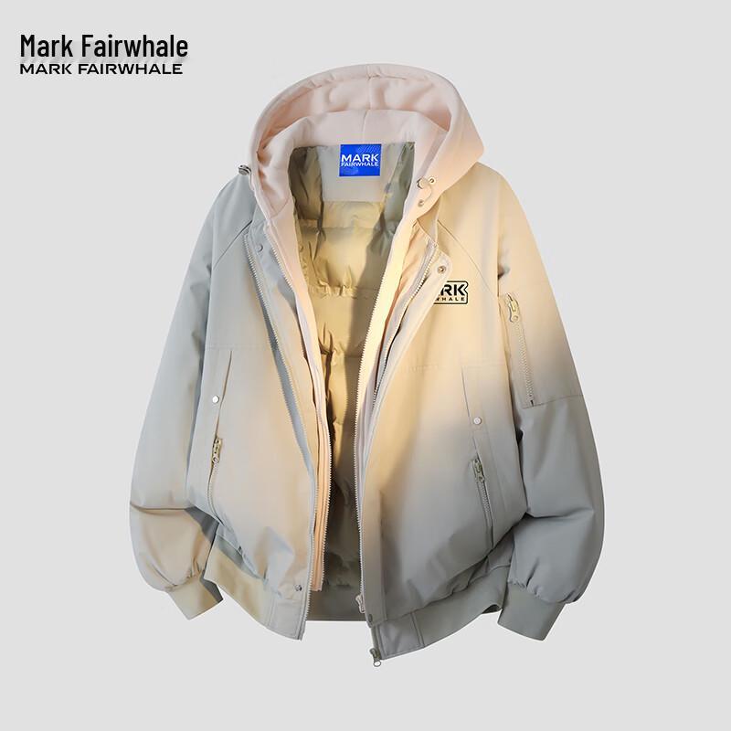

Mark Fairwhale Men s Faux Two-Piece Hooded Padded Jacket 2XL