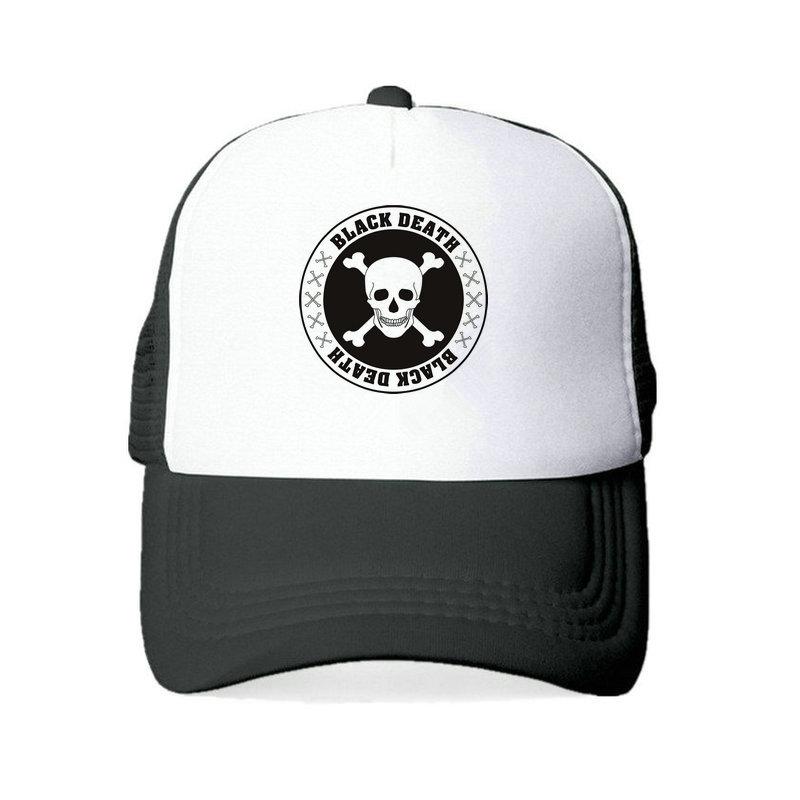 Der schwarze Tod-Sommerhut, mittelalterliches Leben, Überleben, Spiel, Hüte, Kappe, Unisex, gefallener Schädel, Trucker-Kappe, grausame Krankheit, Baseballkappe, YY462