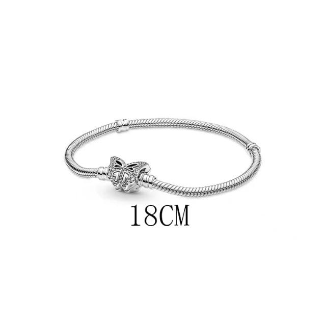 New 925 Sterling Silver Infinity Gloves Gem Pendant Flower Charm Bead Fit Original Fashion Bracelet Women Jewelry Making