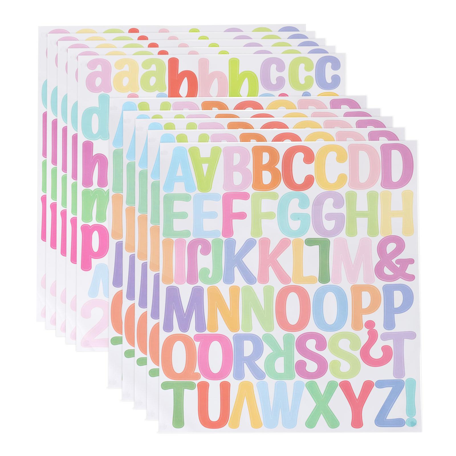 

10Sheets Letter Stickers 2 Inch Self-Adhesive Vinyl Alphabet Number Stickers Vinyl Lettering Decals for DIY Gift Cards Decals різнокольоровий