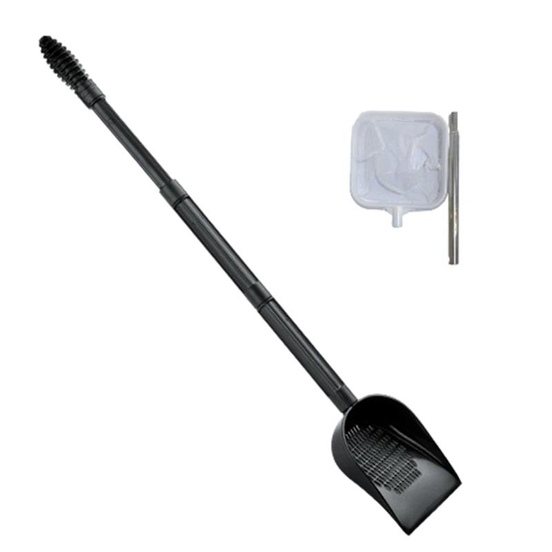 Gravel Sand Shovel for Fishtanks Gravel Scooper Aquariums Cleaning Tool Ergonomic Gravel Strainer with Fishing Net 2PCS 1