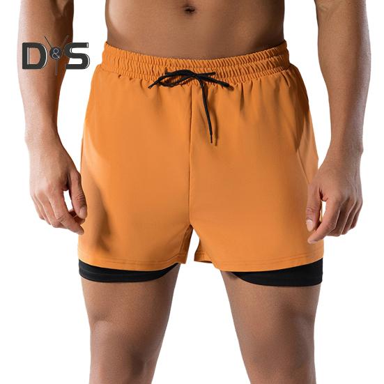 Herren-Badeshorts, doppellagig, schnelltrocknend, mit Kordelzug, elastischer Bund, Surf-Badeshorts für heiße Quellen, hohe Elastizität, Komfort