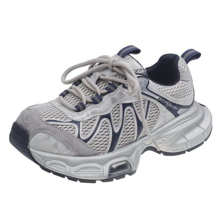 Thick-soled mesh dad shoes women's 2025 autumn new breathable outdoor sports mountaineering jogging shoes women's casual sports shoes