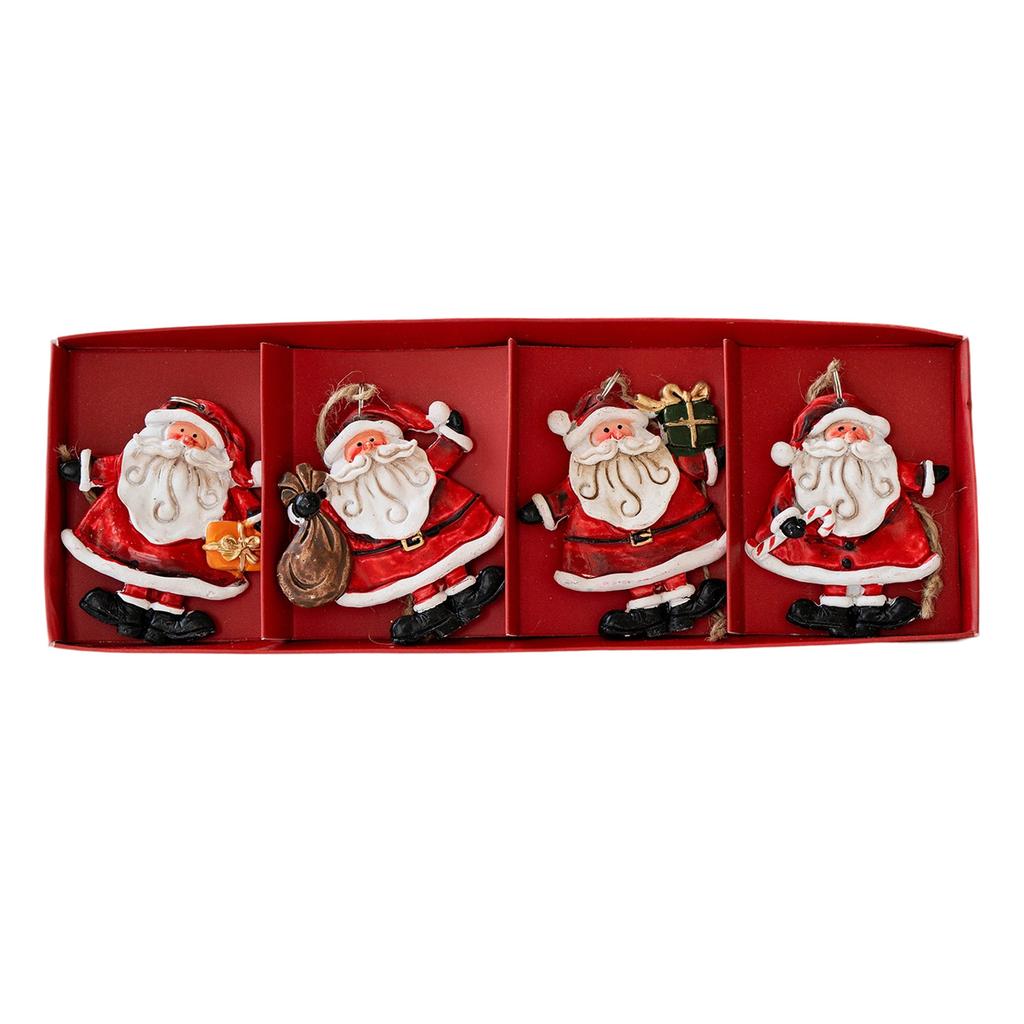 Miniature Resin Santa/Snowman Figures for Dollhouse Decorations Waterproof Holiday Ornaments with Realistic Color