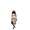 European and American cross-border women's 2026 summer new elegant high-end butterfly waist-cinching short sleeve A-line mid-length dress