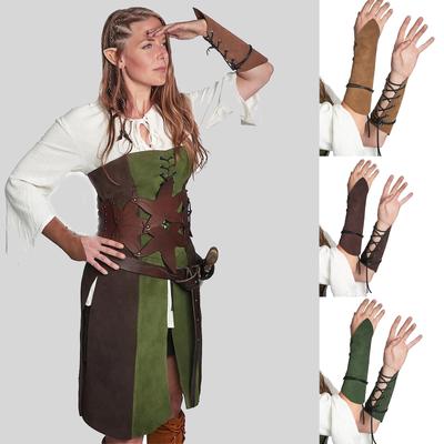 Vintage Nordischer Wikinger Armreif für Cosplay-Partys Mittelalterliche Wildleder-Armstulpe Vintage Bogenschützen-Rüstung Armschienen