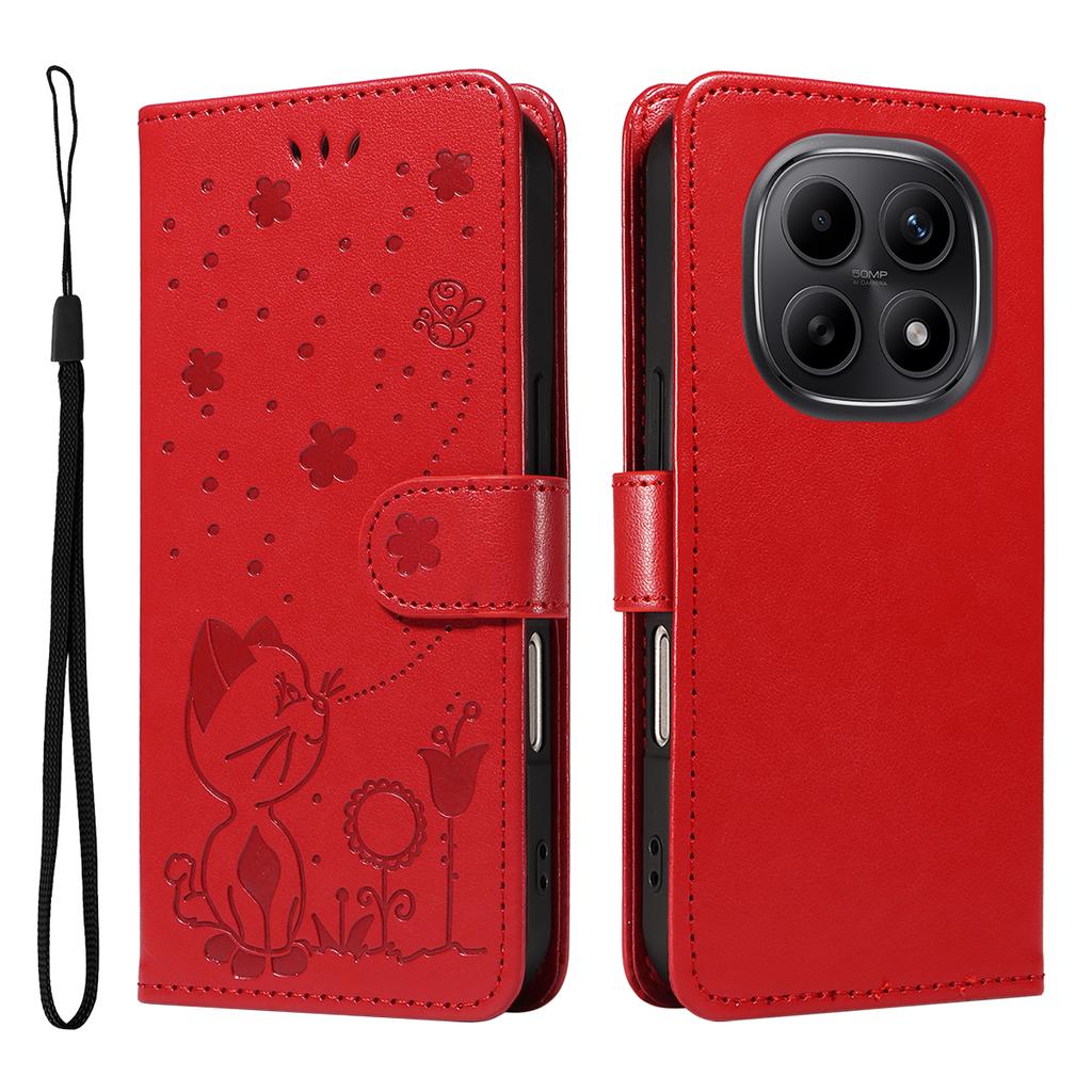 For Xiaomi Poco M8 5G/Redmi Note 15 5G (Global) Leather Wallet Case Cat Bee Pattern Phone Cover Stand