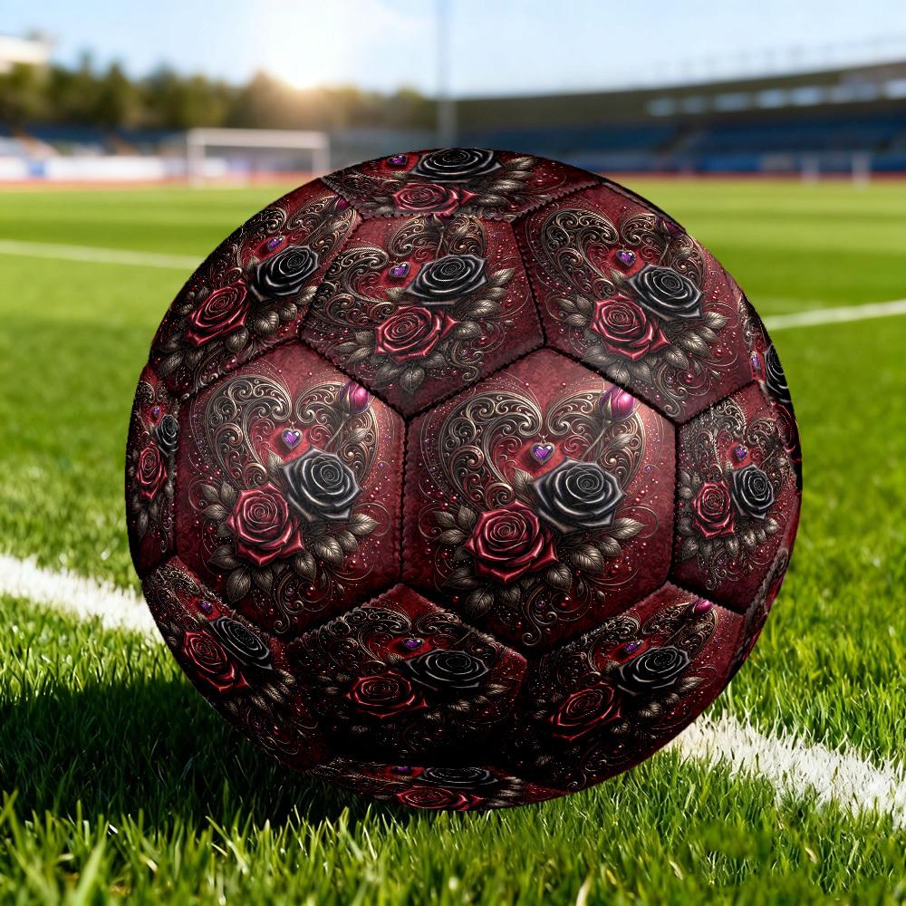 1pc Heart Roses Size 5 Soccer Ball Professional Match Training Football Indoor &Outdoor Sports Ball Training Ball Lightweight Durable y49