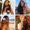 10pcs Silk Hawaiian Double Flower Hair Clip Tropical Floral Barrettes Elegant Hairpin Beach Accessories For Women Girls