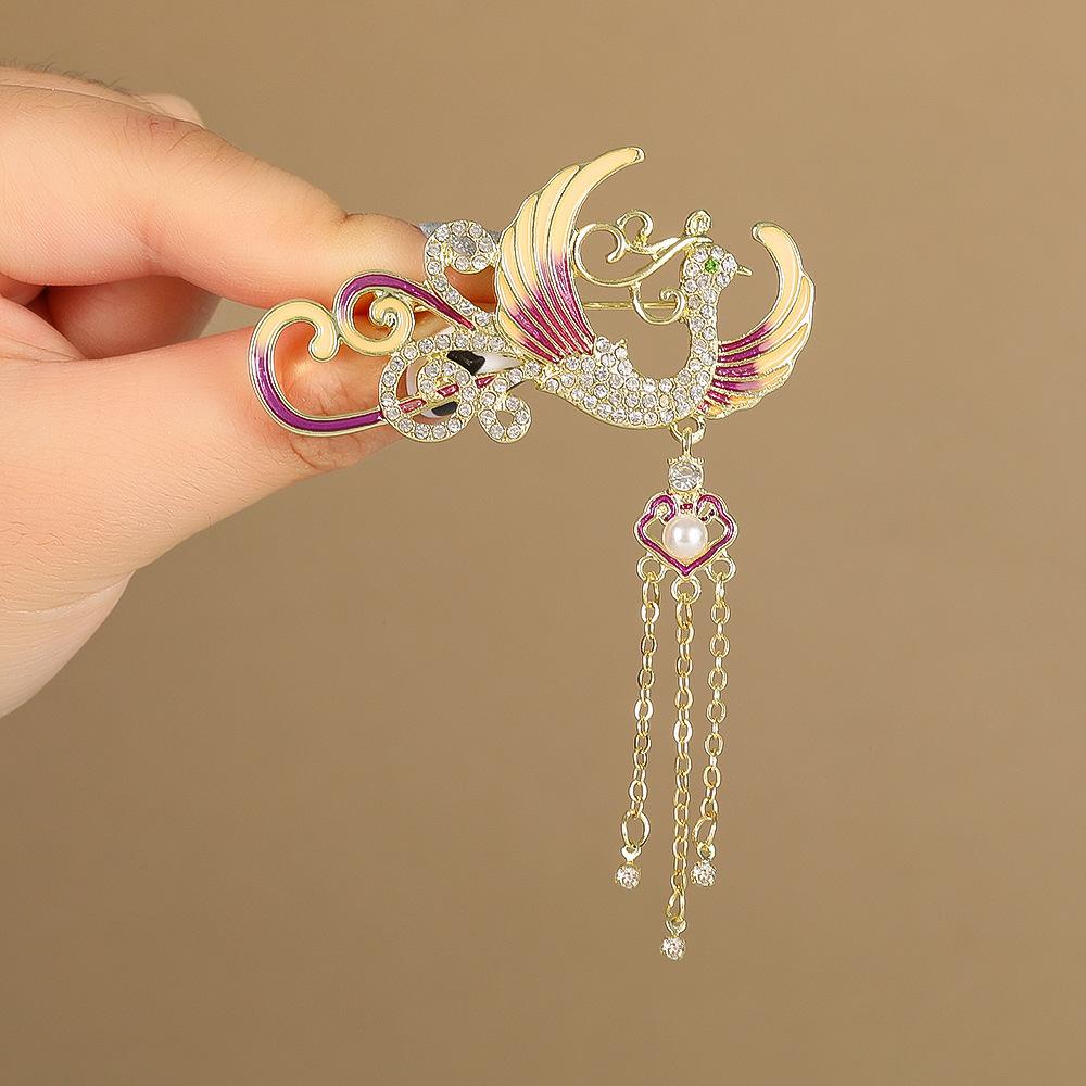 High-end Temperament Phoenix Brooch, Exquisite Color Oil Painting and High-end Feeling 3CM*5CM