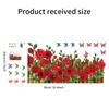 Romantic Red Roses and Butterflies Wall Stickers with Green Plants for Bedroom Entrance Hallway Home Decor