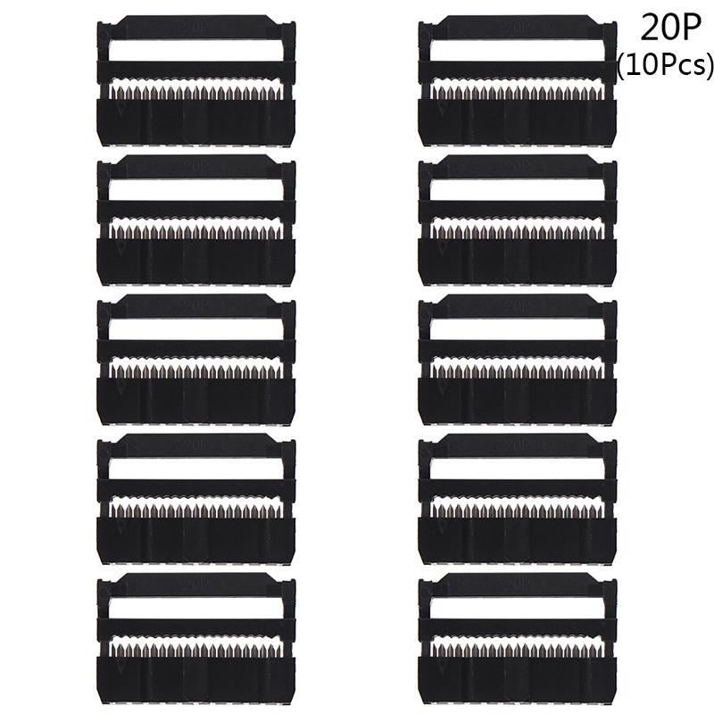 10Pcs 6/8/10/12/14-50Pin Idc Socket Plug Ribbon Cable Connector 2.54Mm Pitch