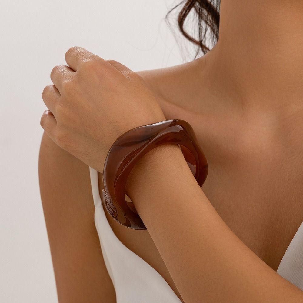 Vintage Wide Chunky Bangles Exaggerated Geometric Charm Bracelets  Gifts for Women Girl