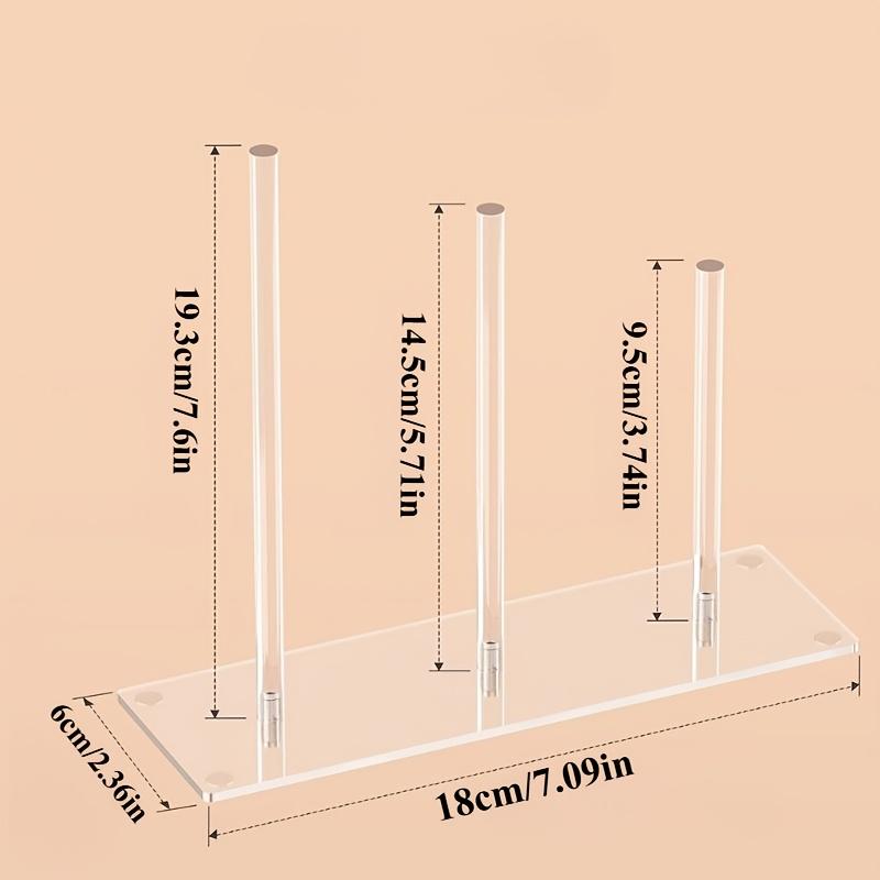 1pc Acrylic Hair Ribbon Organizer Multipurpose Jewelry Hair Loop Storage Rack Hair String Display Rack Transparent Headband Rack