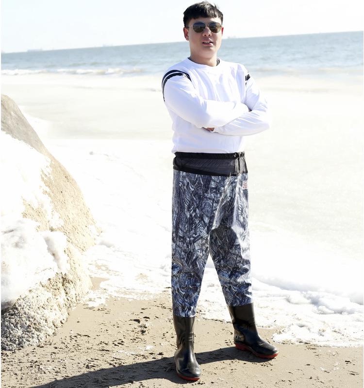 Insulated Waterproof Fleece-Lined Waders: Half-Body, Full-Body, Wear-Resistant Fishing Pants with Leather Reinforced Crotch