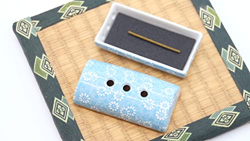 [Horizontal Cylindrical Incense Burner] A Type Where Incense Sticks Are Placed Horizontally. Made In Japan, Mino Ware. [Sange (flower Petals) In Light