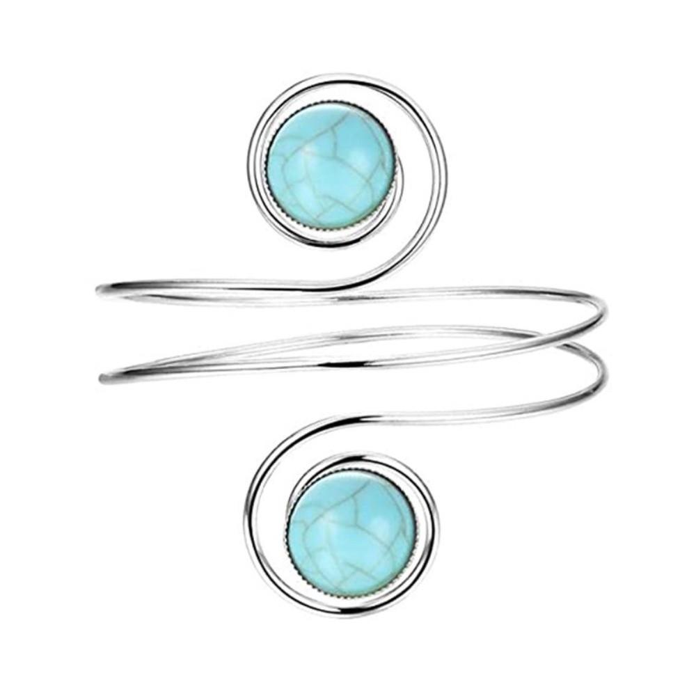 

Turquoise Armband Metal Spiral Arm Bracelet Vintage Arm Cuff Jewelry Gift серебряный