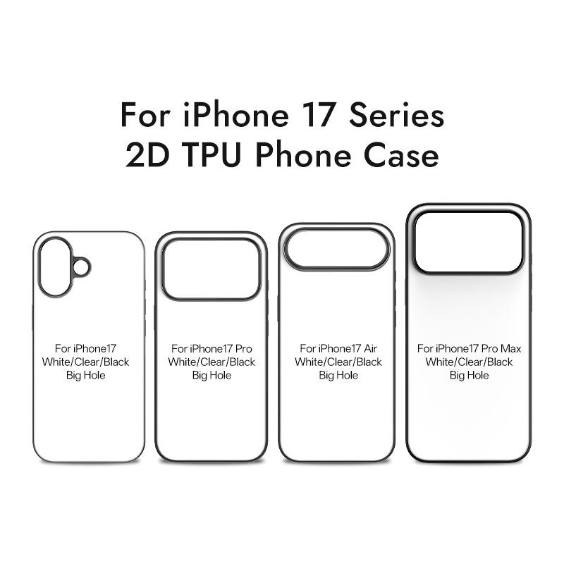 Heat Transfer Sublimation Blank iPhone 17 Pro Max TPU+PC Glass Case iPhone 17 Pro Max