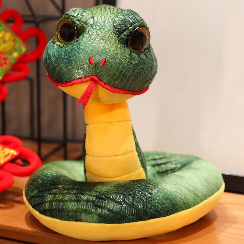 Chinese New Year Zodiac Snake Plush Doll Fun Colorful Boa Constrictor Reptile Plush Toy Home Decor Gift for Girl Boy