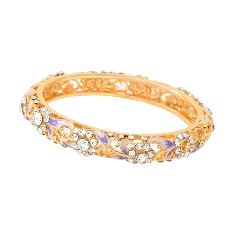 

Romance Hollow Out Fish Tail Spring Bracelet Zinc Alloy Hand Chain with Brilliant Rhinestones Accent Assorted Color фиолетовый