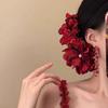 Red Chinese Style Hair Clip Ancient Style Flower Hairpin Hanfu Hair Accessories  Summer Accessories
