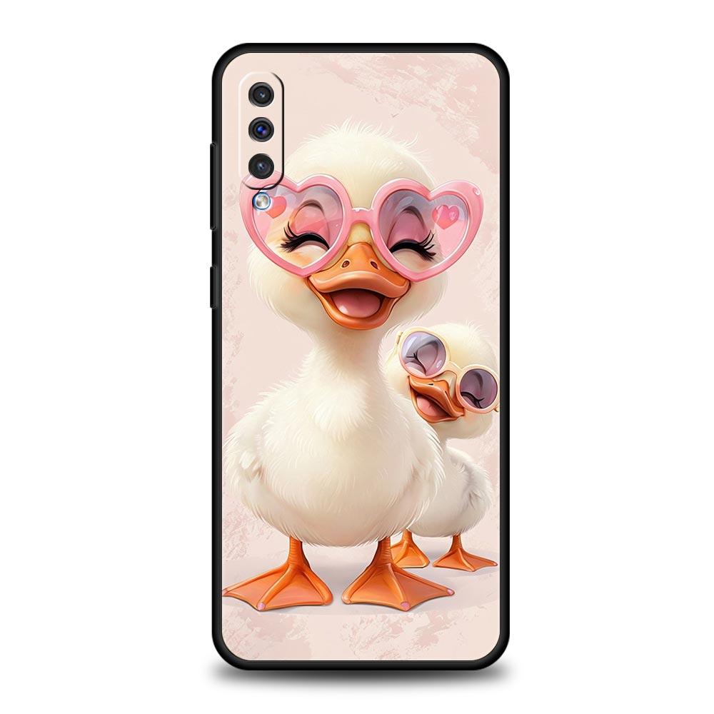 Cartoon Duck Phone Case for Samsung Galaxy A56 A36 A26 A16 A34 A24 A42 A22 A20 A12 A40 A30 A10 5G Soft TPU Cover Shell Funda Bag