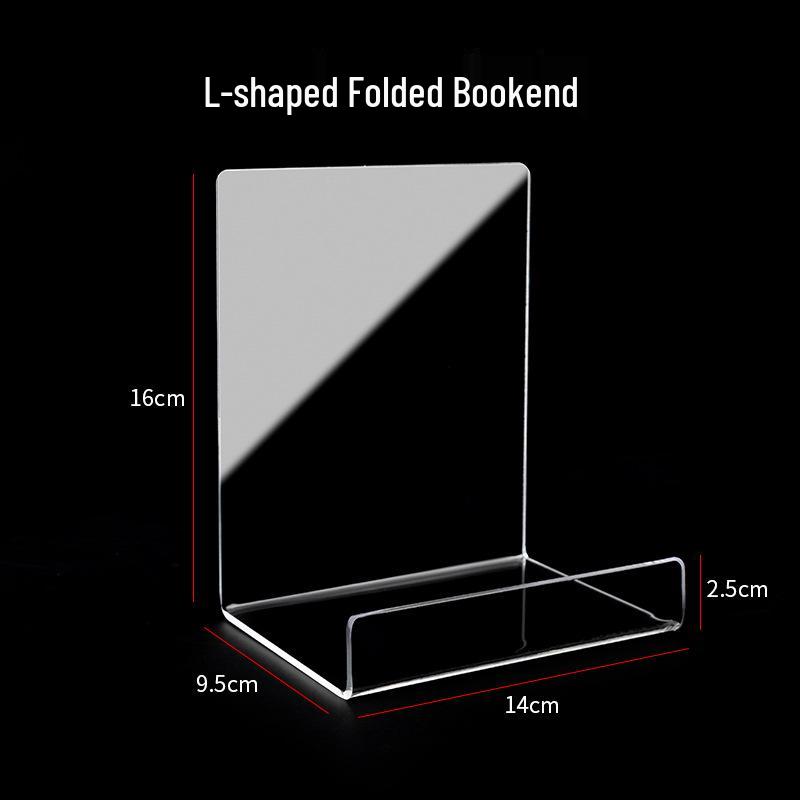 Transparent Acrylic Bookstand: Bookshelf Bookend & Desktop Display Rack