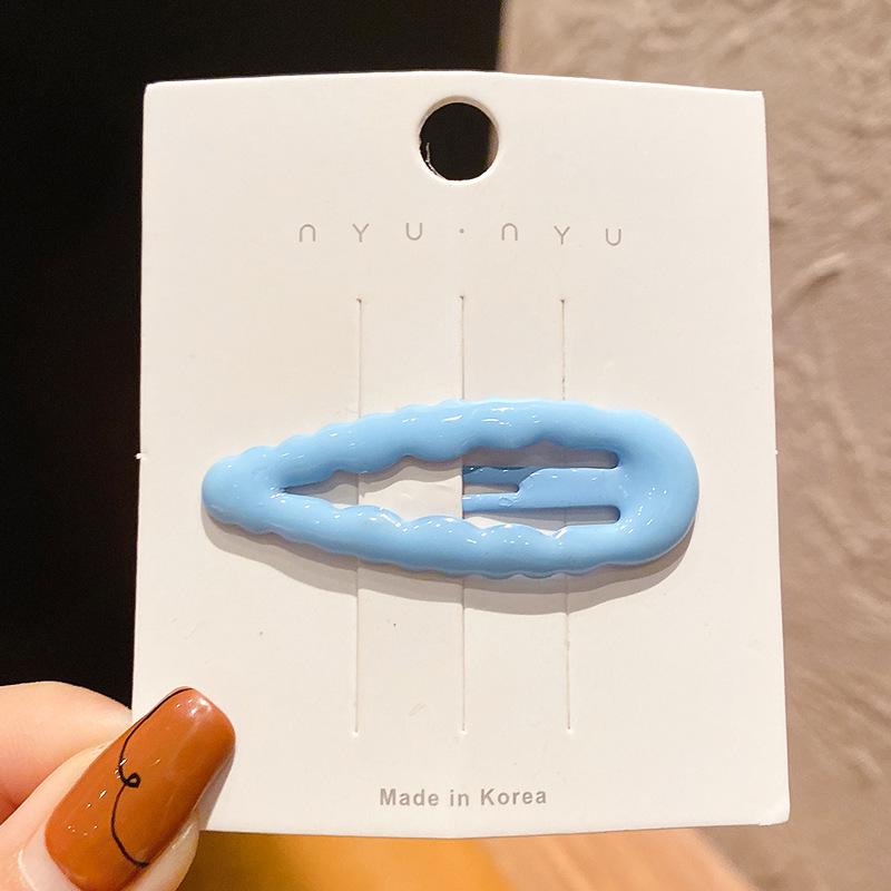 Colorful Teardrop Oval Hair Clips for Women - Stylish Side Bangs & Wavy Hair Accessories