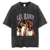 Rapper Lil Baby Wham World Tour Maglietta Lavata Vintage Uomo Donna Moda Casual Maglietta Retrò Hip Hop Magliette Oversize