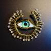 Rhinestone Enamel Resin Eye Brooch: Luxurious & Trendy Jewelry Accessory.