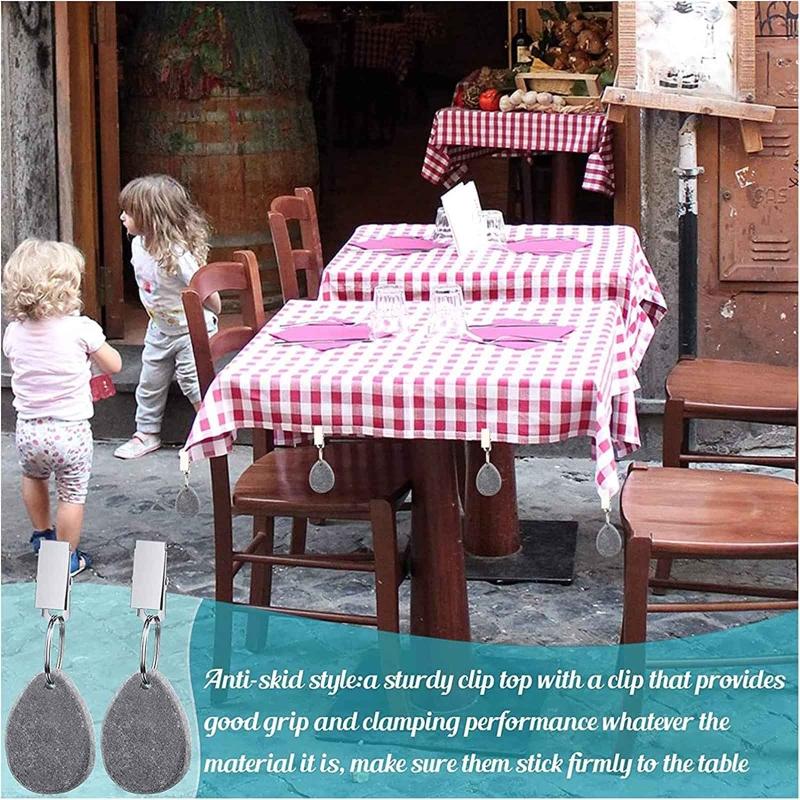 Tablecloth Weights Set of 8 With Metal Clips Table Cloth Pendant Supplies for Home Outdoor Traveling Picnic Accessory