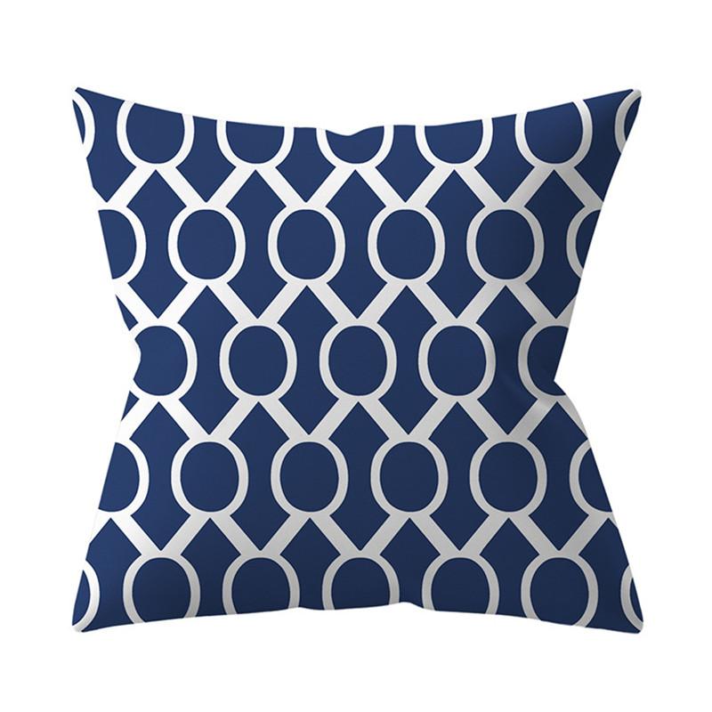 Navy Blue Mandala Nordic Geometric Pillowcase 45x45 Cushion Cover Decorative Pillow Sofa Cushion Home Decor Polyester