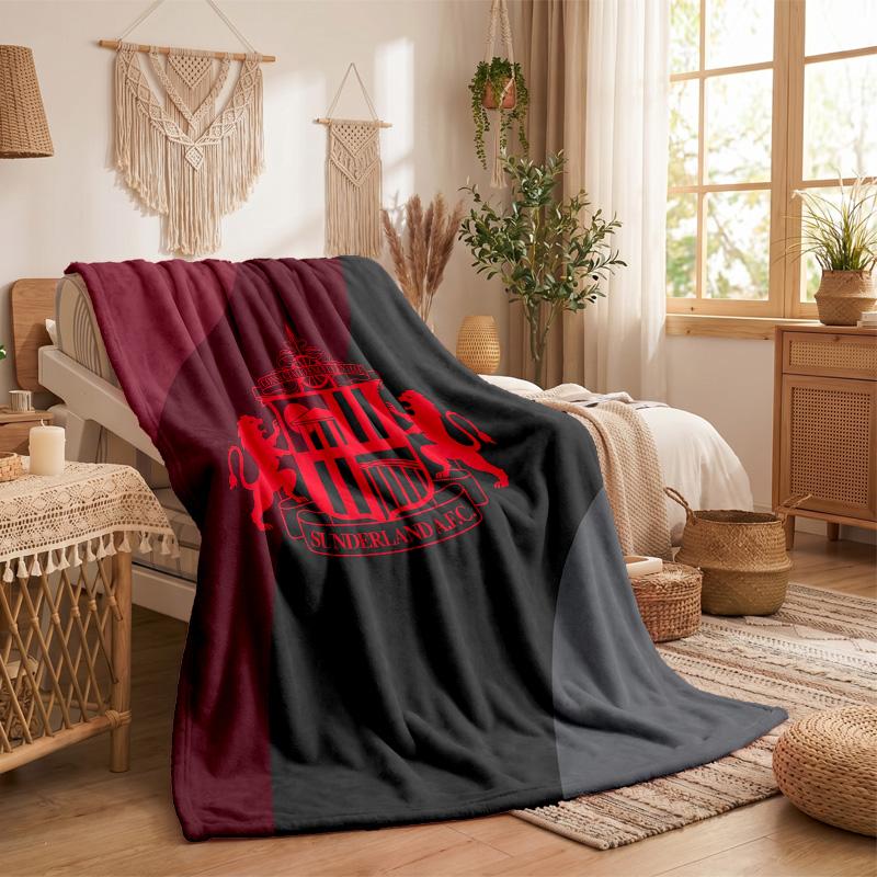 Sunderland Football Print Flannel Blanket Soft Warm Sofa Bed Throw Blanket For Home Office Bedroom