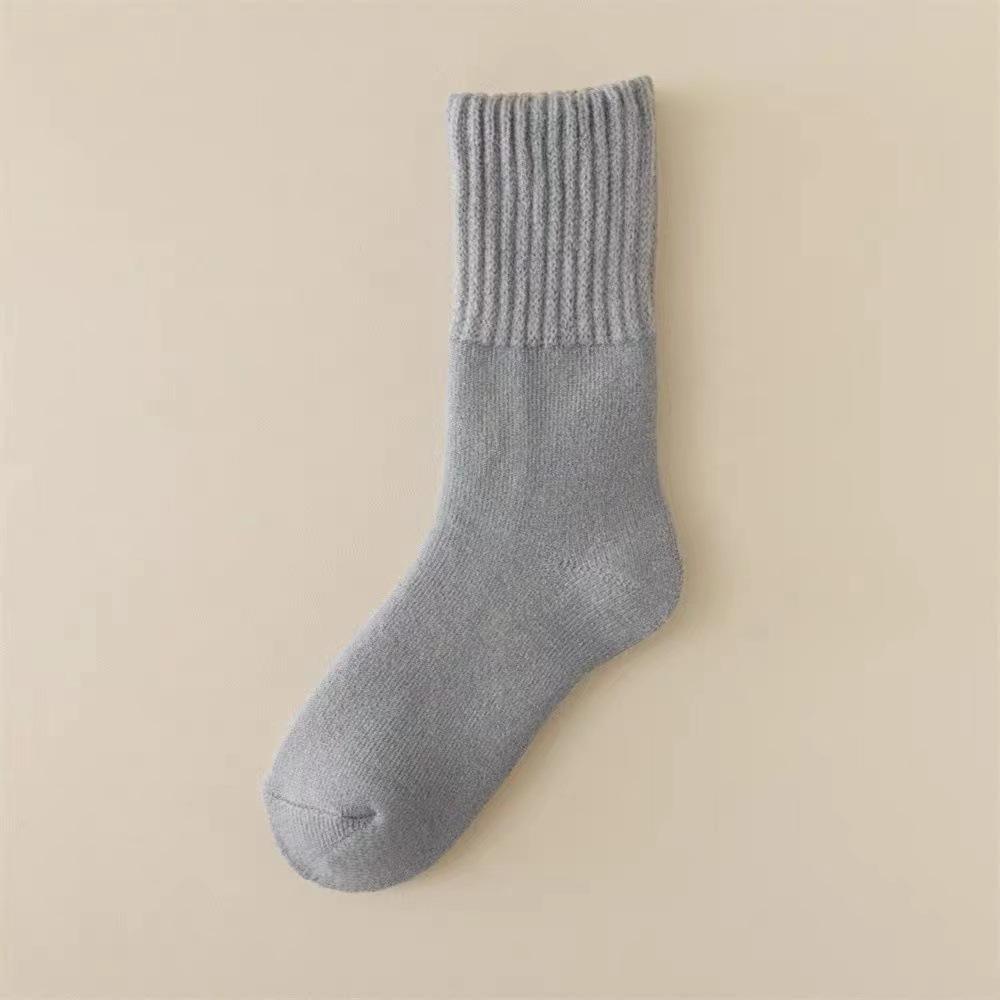 Cashmere Socks for Men in Autumn and Winter, Thickened and Padded for Warmth, Mid-calf Super Thick Sleeping Floor Socks, Winter Long Calf Wool Socks