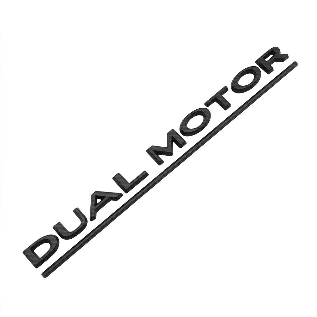 

For Tesla 3D Dual Motor Emblem Badge Sticker Model 3 Model S Model Y Model X Rear Trunk ABS Adhesive Logo Decal