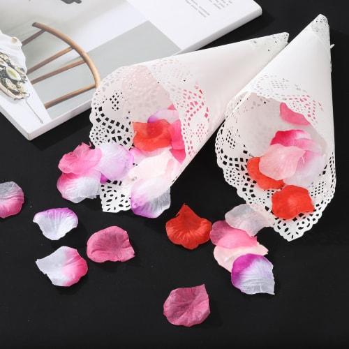 uxcell 50pcs White Lace Paper Doilies, 10 x 14" Rectangular Disposable Paper Placemats for Weddings, Birthdays, Cakes, Desserts, and Tableware