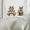 Hand Painted Mouse with Easter Eggs Wall Sticker Self-Adhesive Removable for Bedroom Living Room Background Home Decor