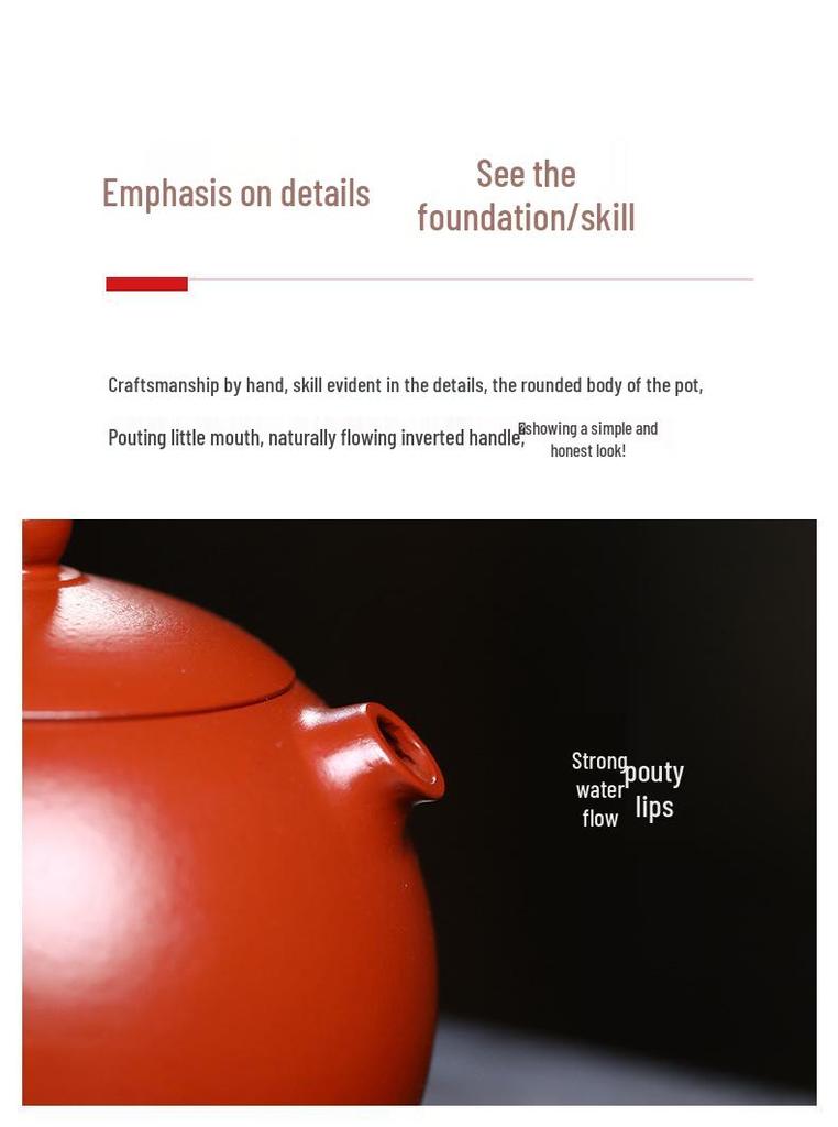 Red Clay Pufferfish Little Xishi Teapot 180ml - Kung Fu Tea Set with Gift Engraving.